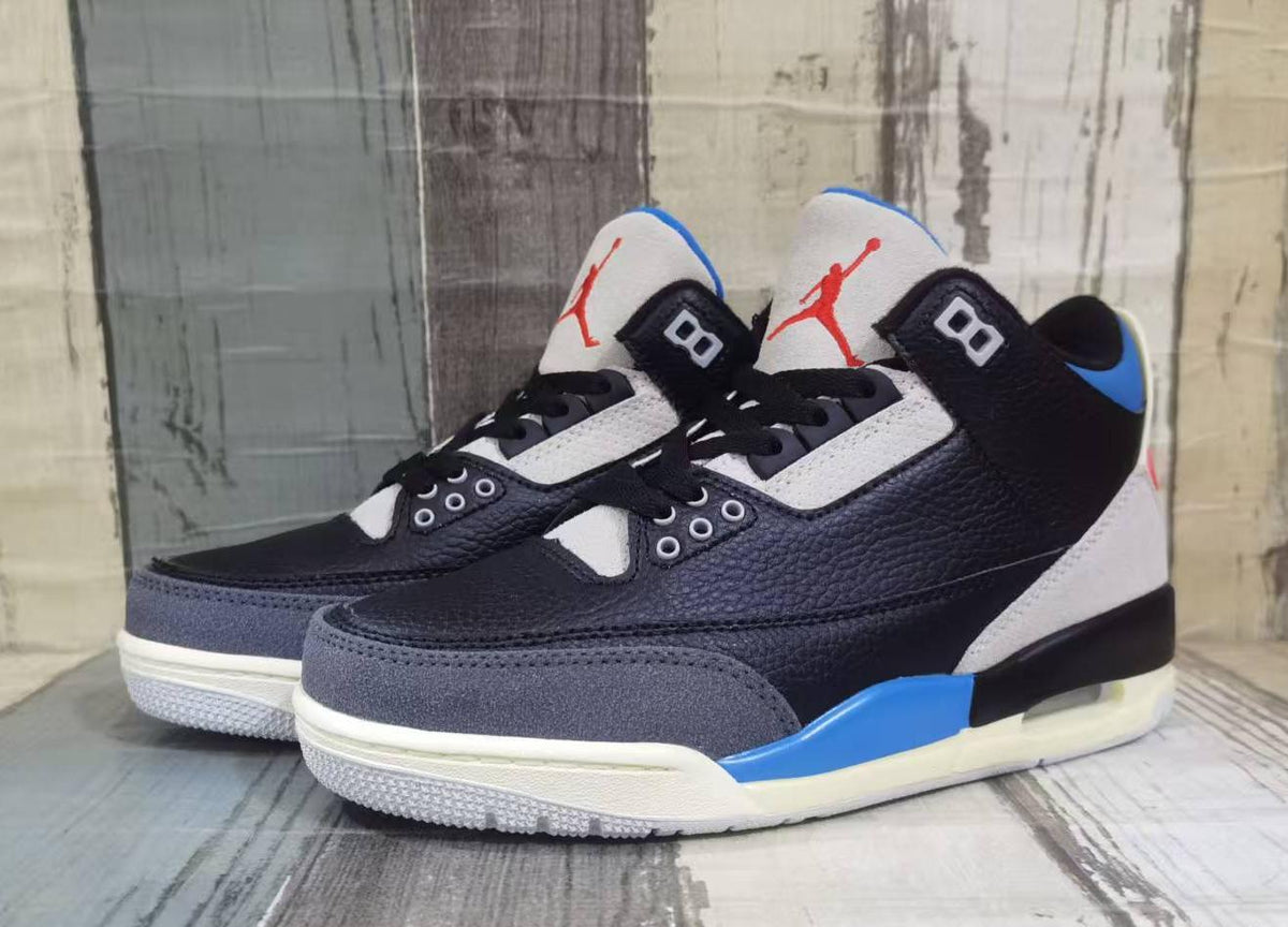 Air Jordan 3 Retro Men's Black-Blue-Red | Afterdark Frequency