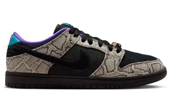 Nike SB Dunk Low Dashawn Jordan 'Snake Skin' Black/Fierce Purple | Sidewalk Afterhours